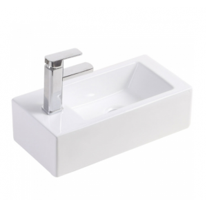 LINEA Left-Hand Ceramic Wall Mounted Basin